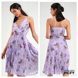 New Ali & Jay Be Mine Lavender Floral Print Sleeveless Midi Dress